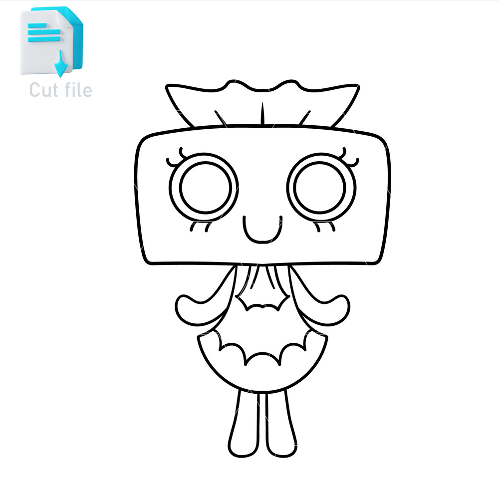 Vector Character Dandy World SVG PNG INkTisha Cut File Editable Instant Digital Download 1