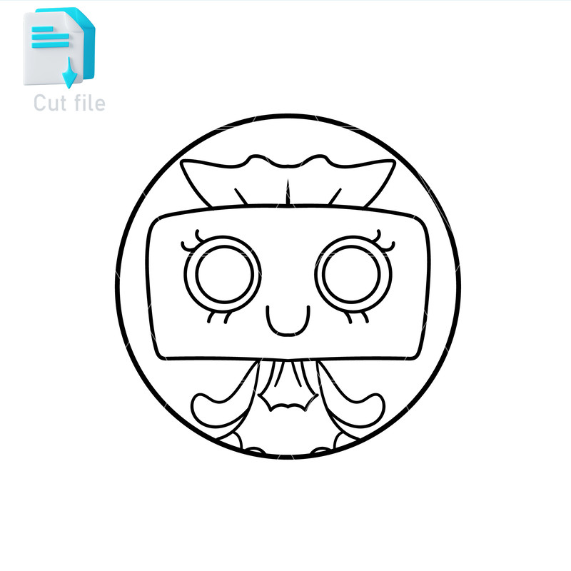 Vector Character Dandy World SVG PNG INkTisha Sticker Cut File Editable Instant Digital Download 1