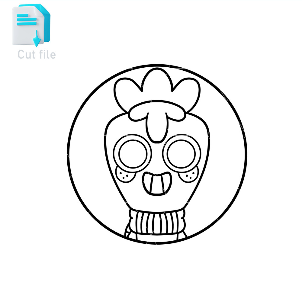 Vector Character Dandy World SVG PNG INkSprout Sticker Cut File Editable Instant Digital Download 1
