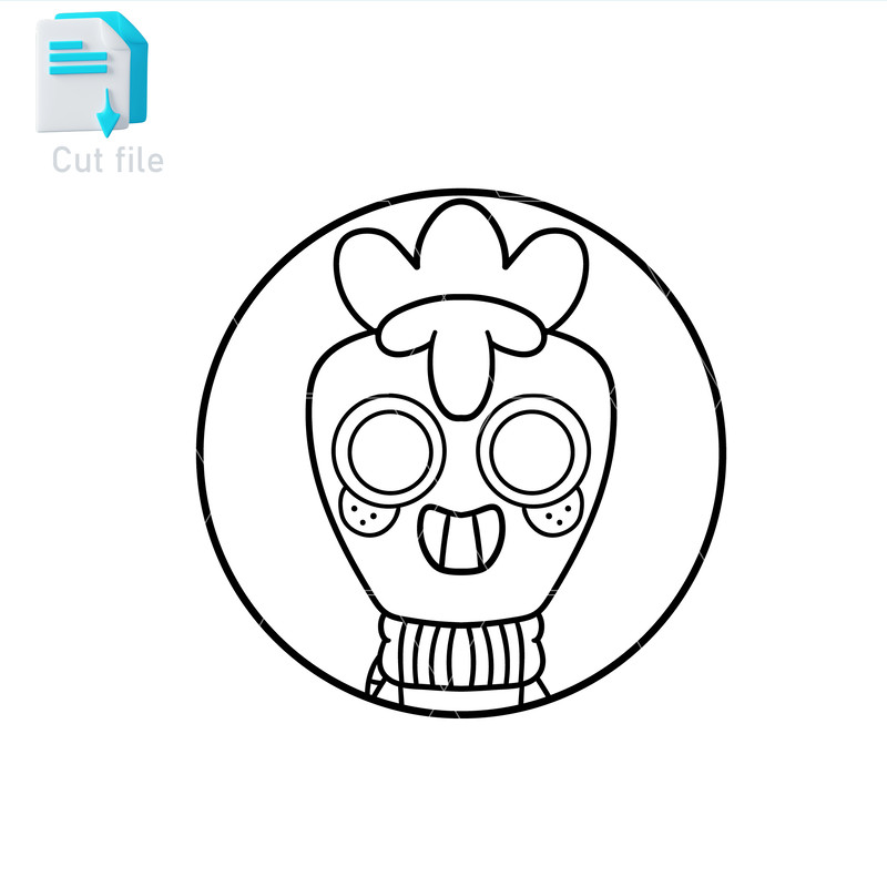 Vector Character Dandy World SVG PNG INkSprout Sticker Cut File Editable Instant Digital Download 1