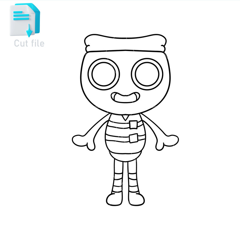 Vector Character Dandy World SVG PNG INkfinnCut File Editable Instant Digital Download 1
