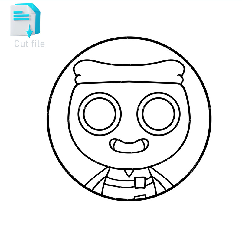 Vector Character Dandy World SVG PNG INkfinn Sticker Cut File Editable Instant Digital Download 1