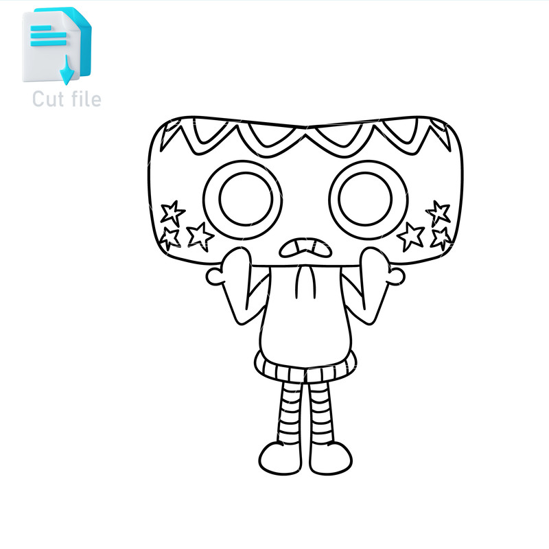 Vector Character Dandy World SVG PNG INk Cosmo Cut File Editable Instant Digital Download 1