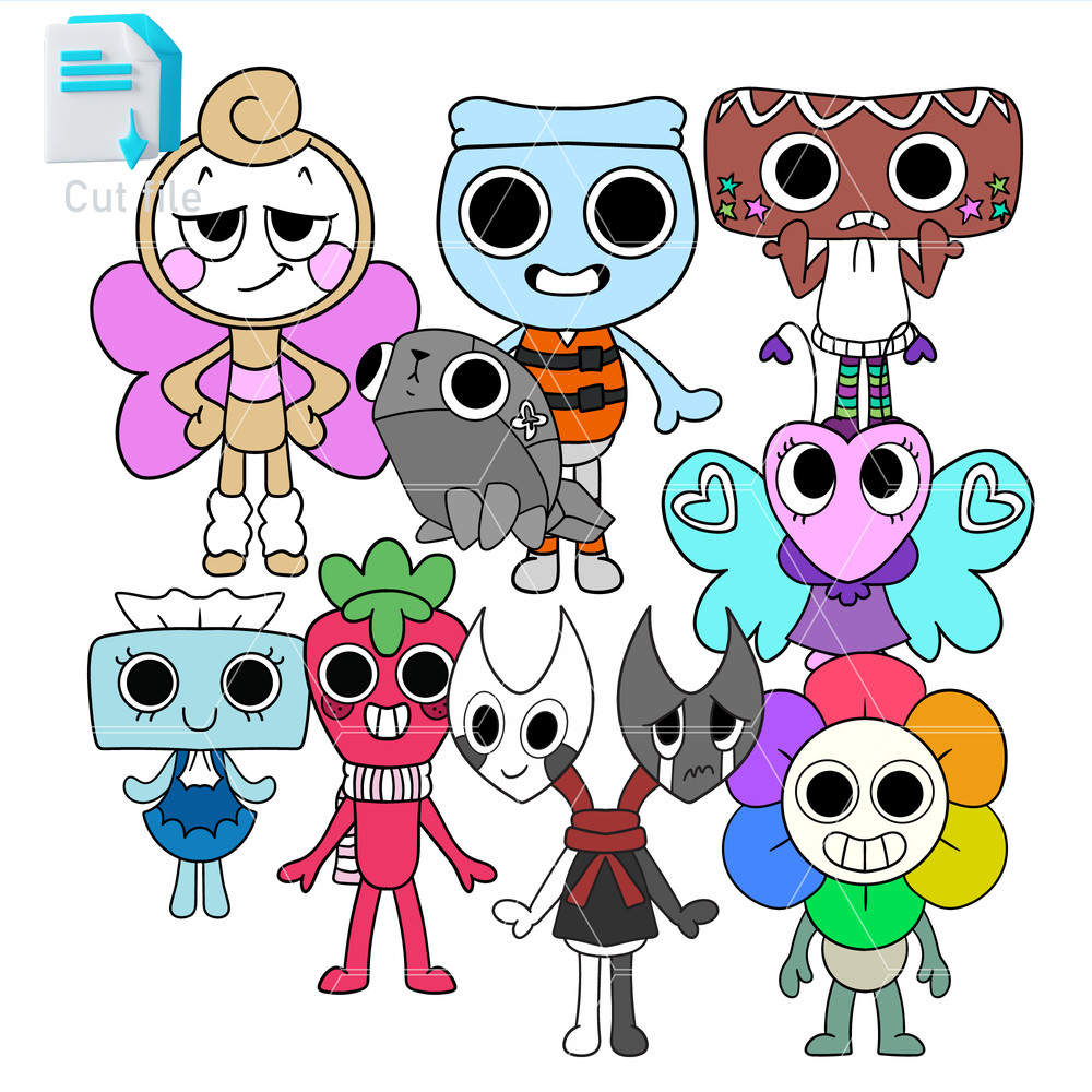 Bundle Vector Character Dandy World SVG PNG INk SproutRazzle DazzlePebbleGlistenFinnCosmoFlutterRod 0