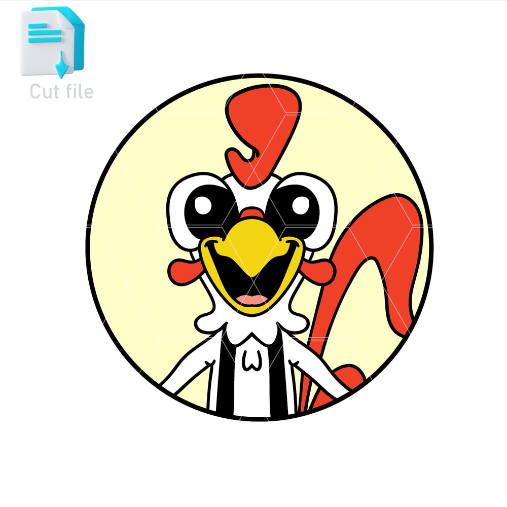 Vector Character DClucky From Cluckys Logic Sticker SVG PNG INkCut File Editable Instant Digital Do 0