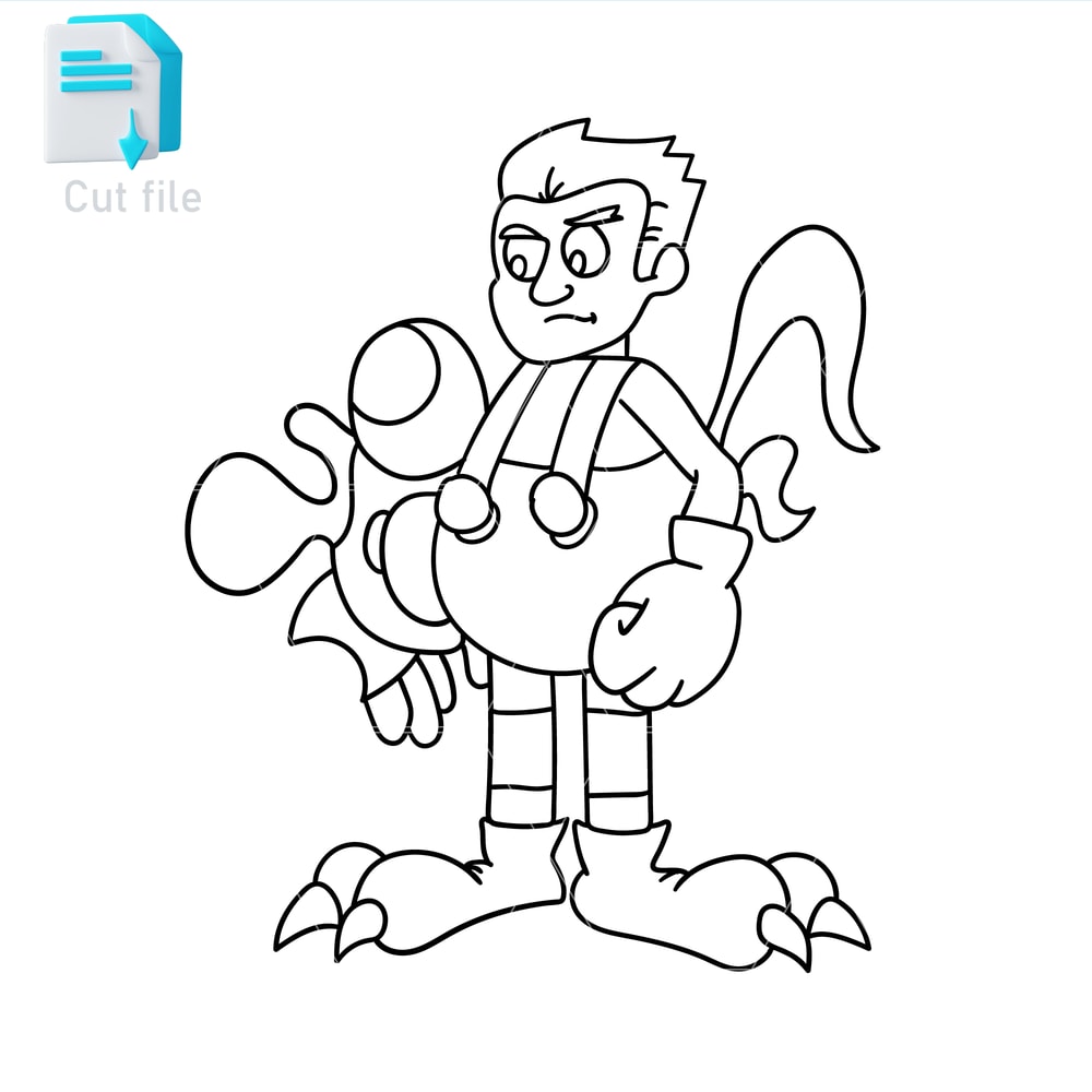 Vector Character Richard From Cluckys Logic Sticker SVG PNG INkCut File Editable Instant Digital Do 1