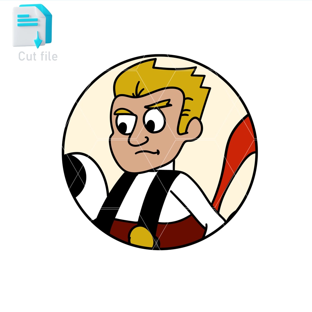 Vector Character Richard From Cluckys Logic Sticker SVG PNG INkCut File Editable Instant Digital Do 0