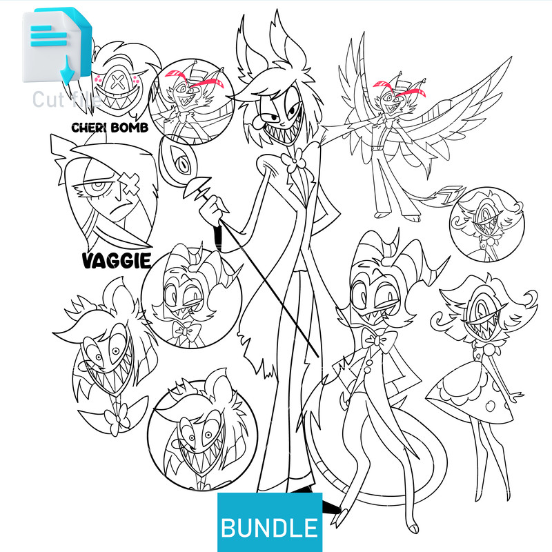 Editable Bundle Niffty Hazbin Hotel SVG Alastor Hazbin Hotel StickerVaggieBlitzo SVG PNGINkCut File 1