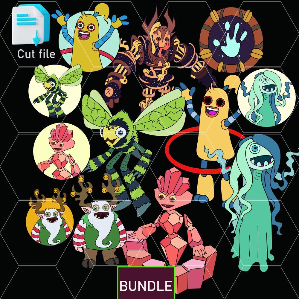 Editable Bundle Life Formula Epic MonculusHoolaHumbugJeeodeWhispYool SVGInkCut FileColoring Pages 0