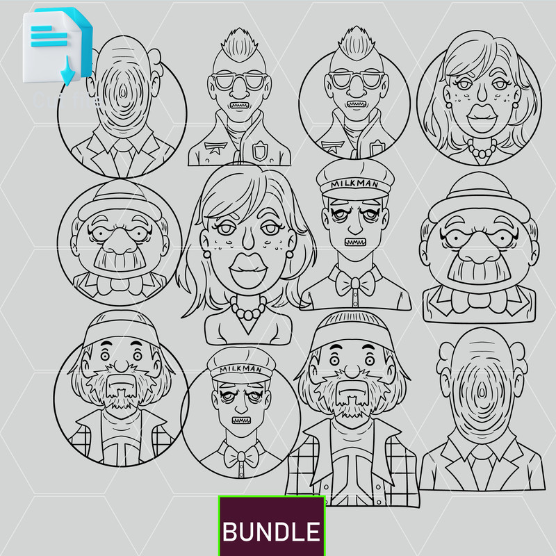 Editable Bundle Thats Not My Neighbor Alf No Monocle42Hatless SVG Hoon Lady Hd SVGInkCut FileColori 1