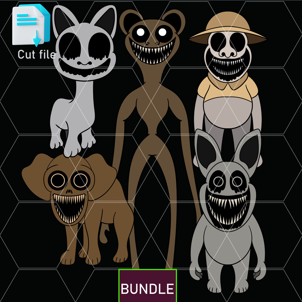 Editable Bundle Bunny From Zoonomaly SVGBunny From ZoonomalyMonster BearMonster Coloring Pages SVGI 0