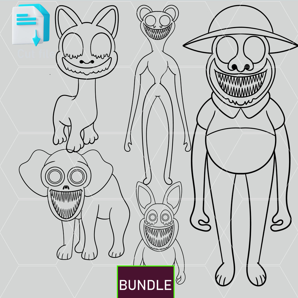 Editable Bundle Bunny From Zoonomaly SVGBunny From ZoonomalyMonster BearMonster Coloring Pages SVGI 1