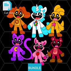 editable bundle smilling critters craftycorn poppy, humanized bobby bearhug,bubba svg,ink,png cut file.coloring pages,