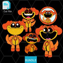 editable bundle smilling critters dogday sticker svg,ink,png cut file.coloring pages,