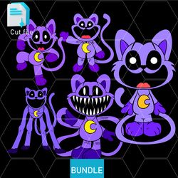 editable bundle smilling critters nightmare catnap svg,catnap monster svg,ink,png cut file.coloring pages,