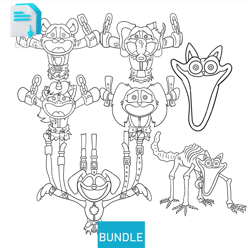 Editable Bundle Smilling Critters Bobby Bearhug DeathCraftycorn DeathBubba Bubbap SVGInkPng Cut Fil 1