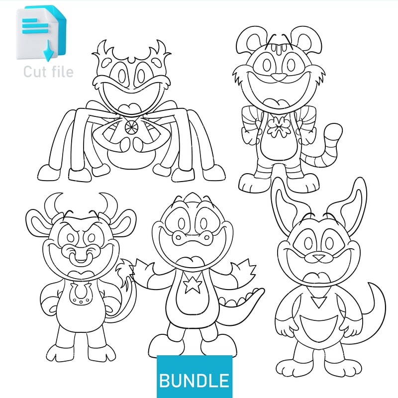 Editable Bundle Bully Bullito From Poppy Playtime Fanmade Smiling Critters Crocky SVGInkPng Cut Fil 1