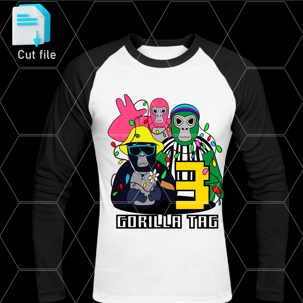 Editable Bundle Gorilla Tag TShirt SVG Happy 3th BithdaySVGInkPng Cut FileColoring Pages 1