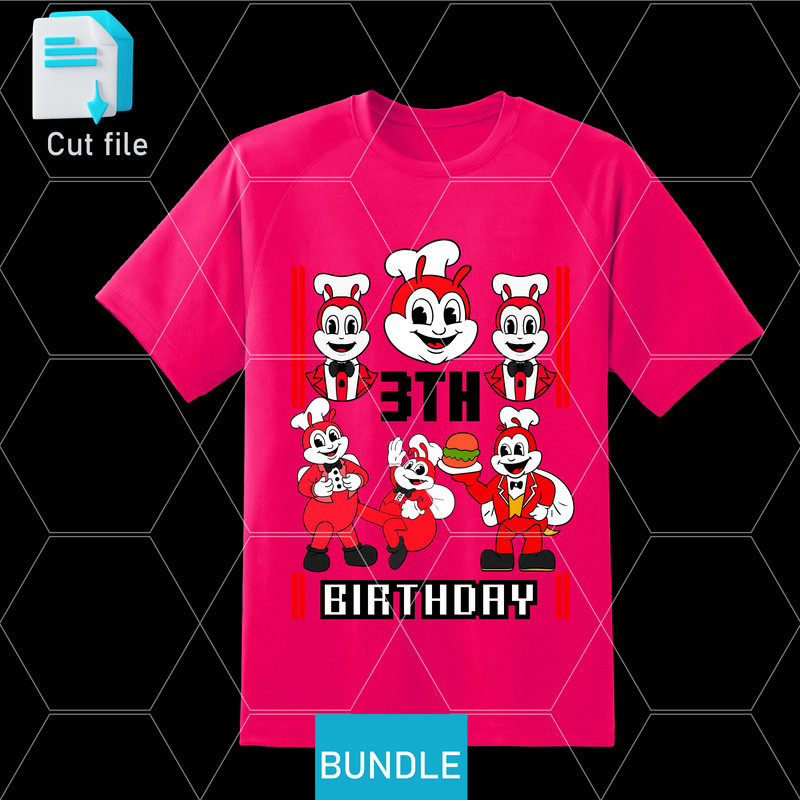 Editable Bundle SVGInkPngCut FileJollibee SVG Jollibee Sticker Jollibee PNG Jollibee TShirt3th Birt 1