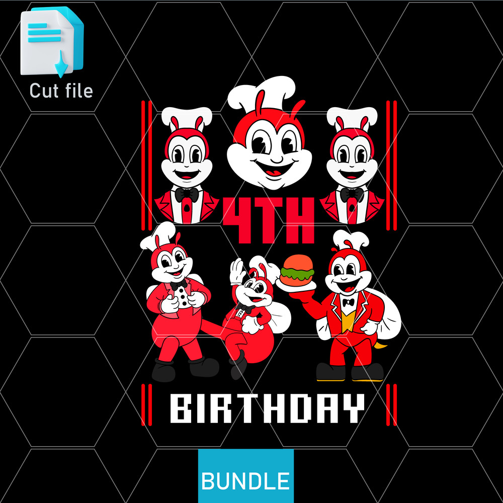 Editable Bundle SVGInkPngCut FileJollibee SVG Jollibee Sticker Jollibee PNG Jollibee TShirt4th Birt 0