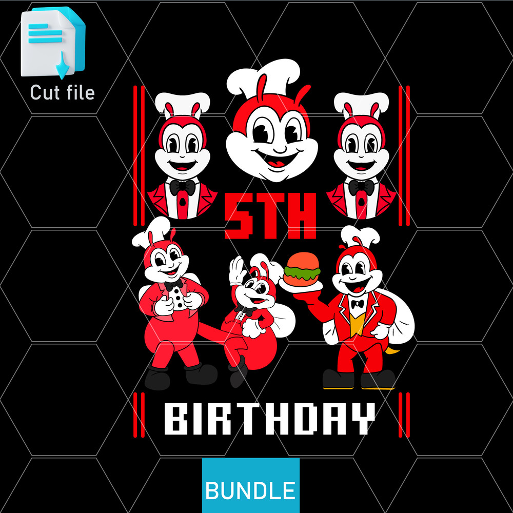 Editable Bundle SVGInkPngCut FileJollibee SVG Jollibee Sticker Jollibee PNG Jollibee TShirt5th Birt 0