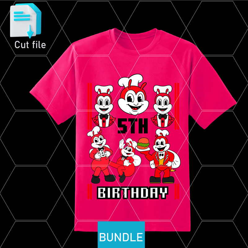 Editable Bundle SVGInkPngCut FileJollibee SVG Jollibee Sticker Jollibee PNG Jollibee TShirt5th Birt 1