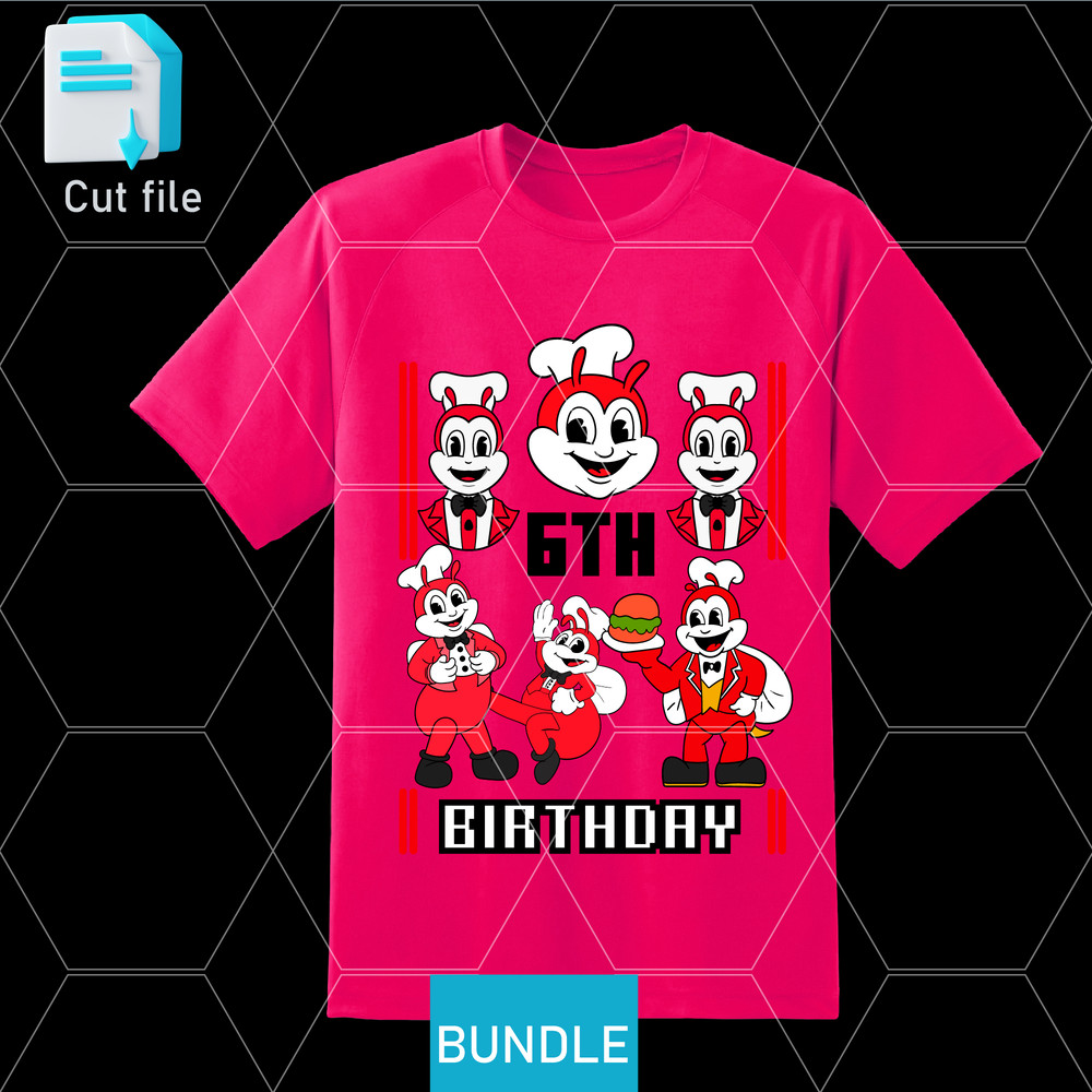 Editable Bundle SVGInkPngCut FileJollibee SVG Jollibee Sticker Jollibee PNG Jollibee TShirt6th Birt 1