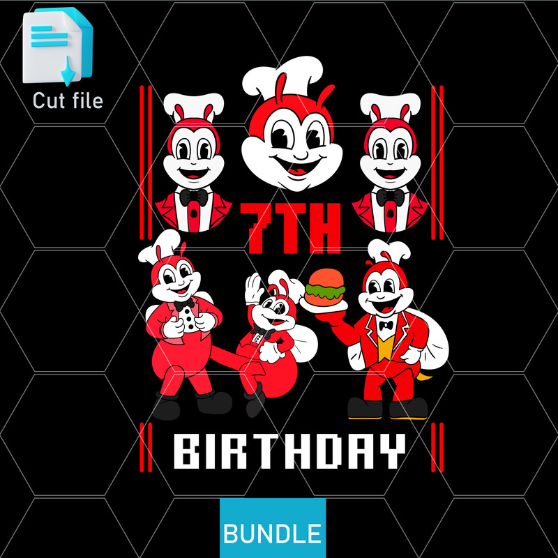 Editable Bundle SVGInkPngCut FileJollibee SVG Jollibee Sticker Jollibee PNG Jollibee TShirt7th Birt 0