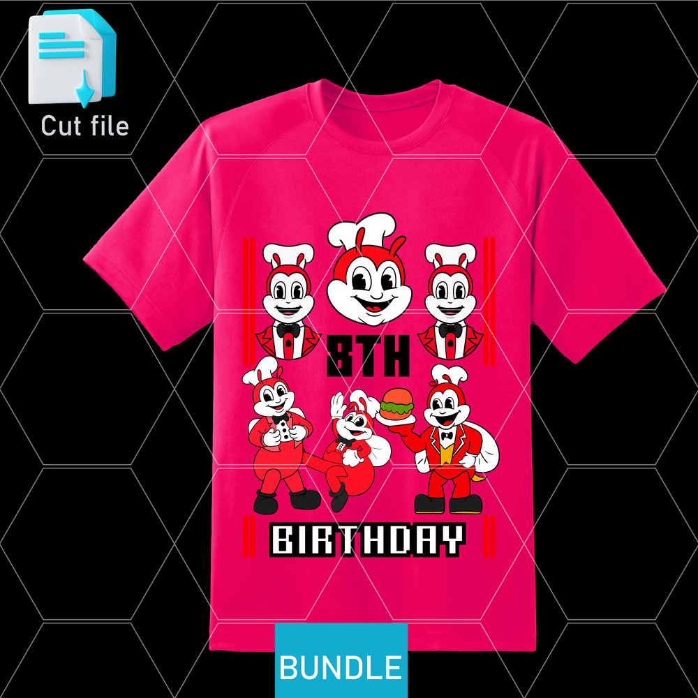 Editable Bundle SVGInkPngCut FileJollibee SVG Jollibee Sticker Jollibee PNG Jollibee TShirt8th Birt 1