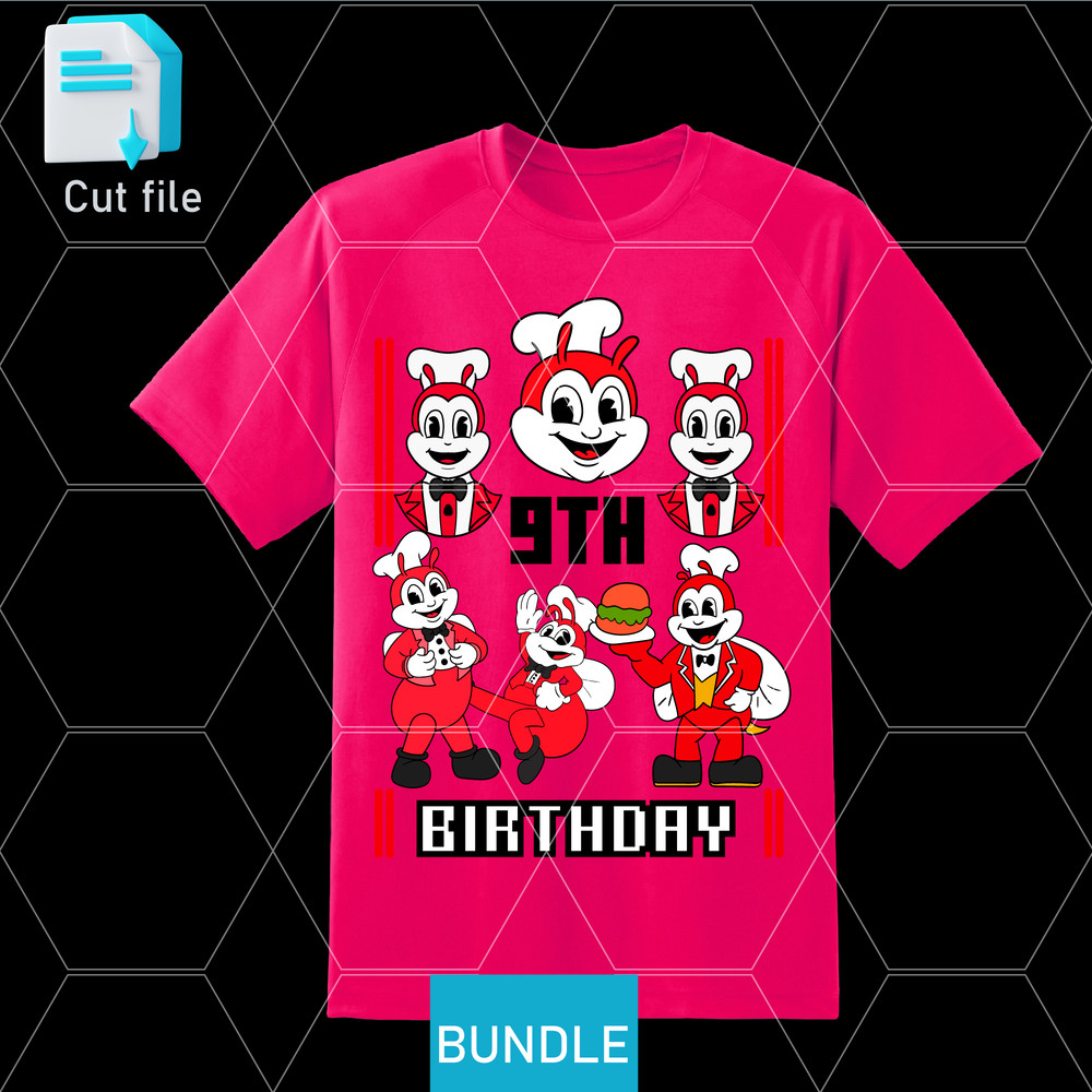 Editable Bundle SVGInkPngCut FileJollibee SVG Jollibee Sticker Jollibee PNG Jollibee TShirt9th Birt 1