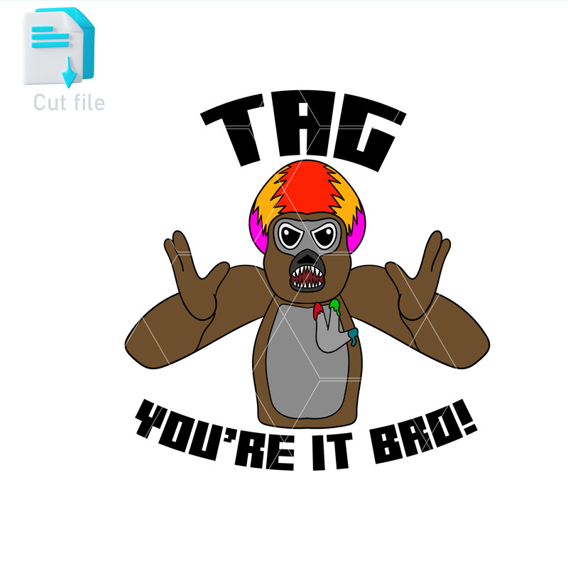 Editable Bundle SVGInkPngCut File TShirt Gorilla Tag SVG Gorilla Tag PNG Tag Youre It Bro Gorilla T 0