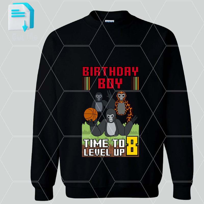 Editable Bundle SVGInkPngCut File TShirt Gorilla Tag SVG Gorilla Tag PNG8th Birthday Ready To Print 1