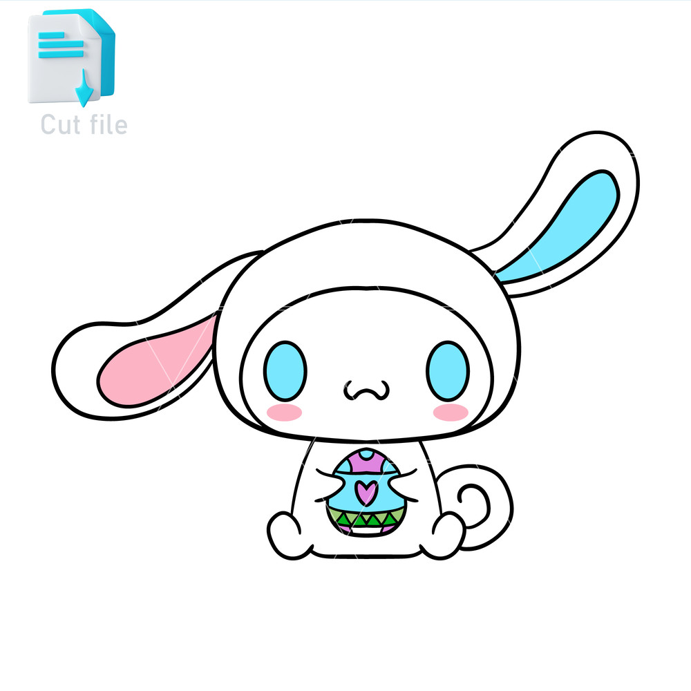 Editable Cinnamoroll SVGInkPngCut File 2 Cinnamoroll Easter Bunny PNG Vinyl To Print Cinnamoroll Hu 0