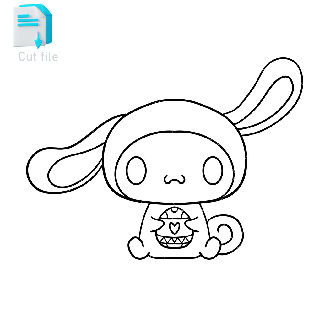Editable Cinnamoroll SVGInkPngCut File 2 Cinnamoroll Easter Bunny PNG Vinyl To Print Cinnamoroll Hu 1