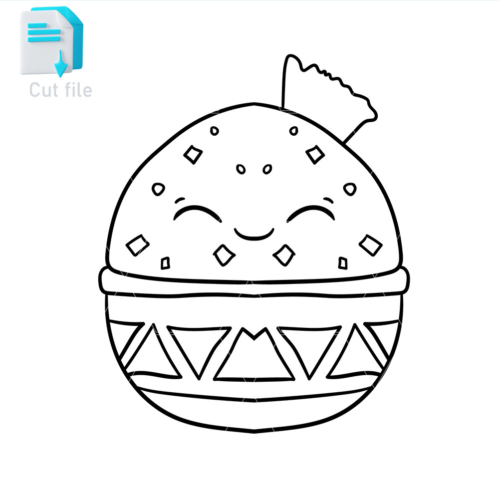 Editable SVGInkPngCut FileGuacamole Dip And Chip Vector Illustration Character 1