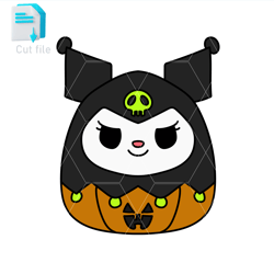 editable svg,ink,png,cut file,kuromi pumpkin squishmallows halloween vector character easy to edit