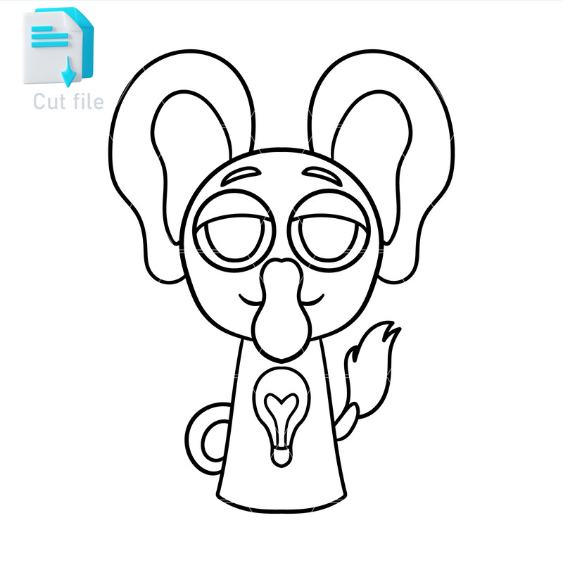 Sprunki Increedibox SVGPNGINkBubba Bubbaphant Cut File Editable To Use And Print Instant Download 1