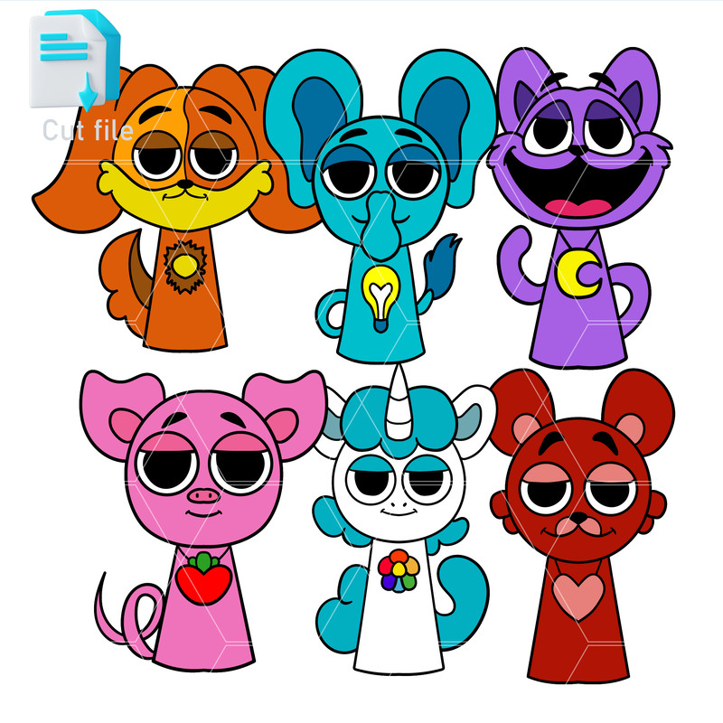 Sprunki Increedibox SVGPNGINK CatNapBobby BearhugBubba BubbaphantCraftyCornPickyPiggy Instant Downl 0