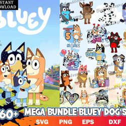 bluey bundle svg, cartoon svg, bluey svg, bluey dad svg instant download high quality