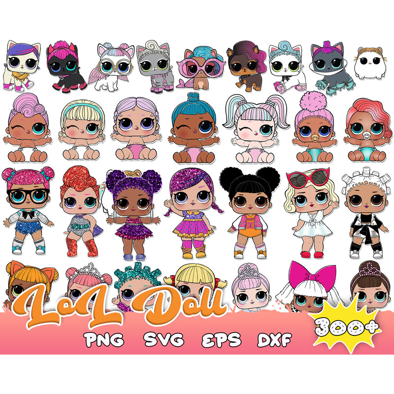 LOL Surprise Dolls Bundle Svg, Baby Doll Svg, Lol Doll Svg, Lol Doll Kis Svg, Instant Download