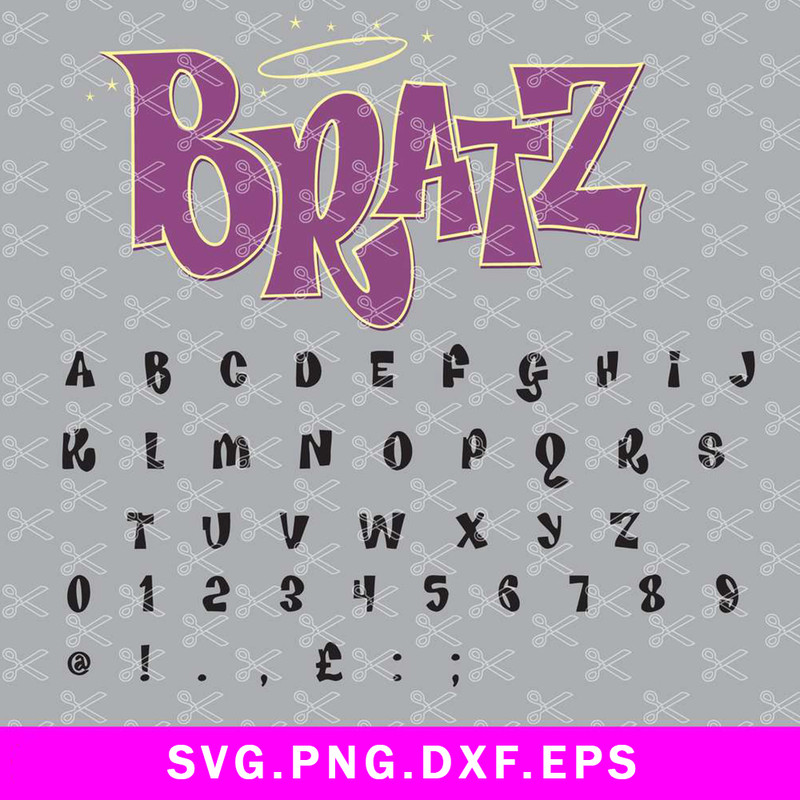 Bratz Font Svg, Bratz Alphabet Svg, Bratz Logo Svg, Png Dxf Eps File