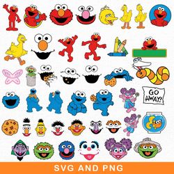 sesame street svg, seame monsters svg, monter freinds sg, sesame characters svg, png dxf eps file