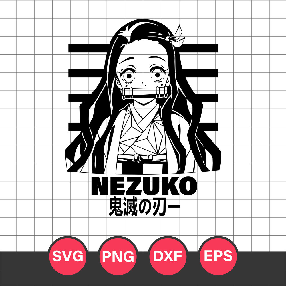 Kamado Nezuko Svg, Demon Slayer Svg, Kimetsu No Yaiba Svg, Anime Svg, Png Dxf Eps, DE270523114