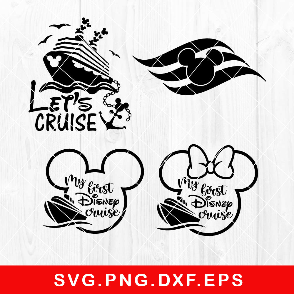 Let's Cruise Svg, Disney Cruise Svg, Mickey And Minne Svg, Disney Vacation Svg, Png Dxf Eps File