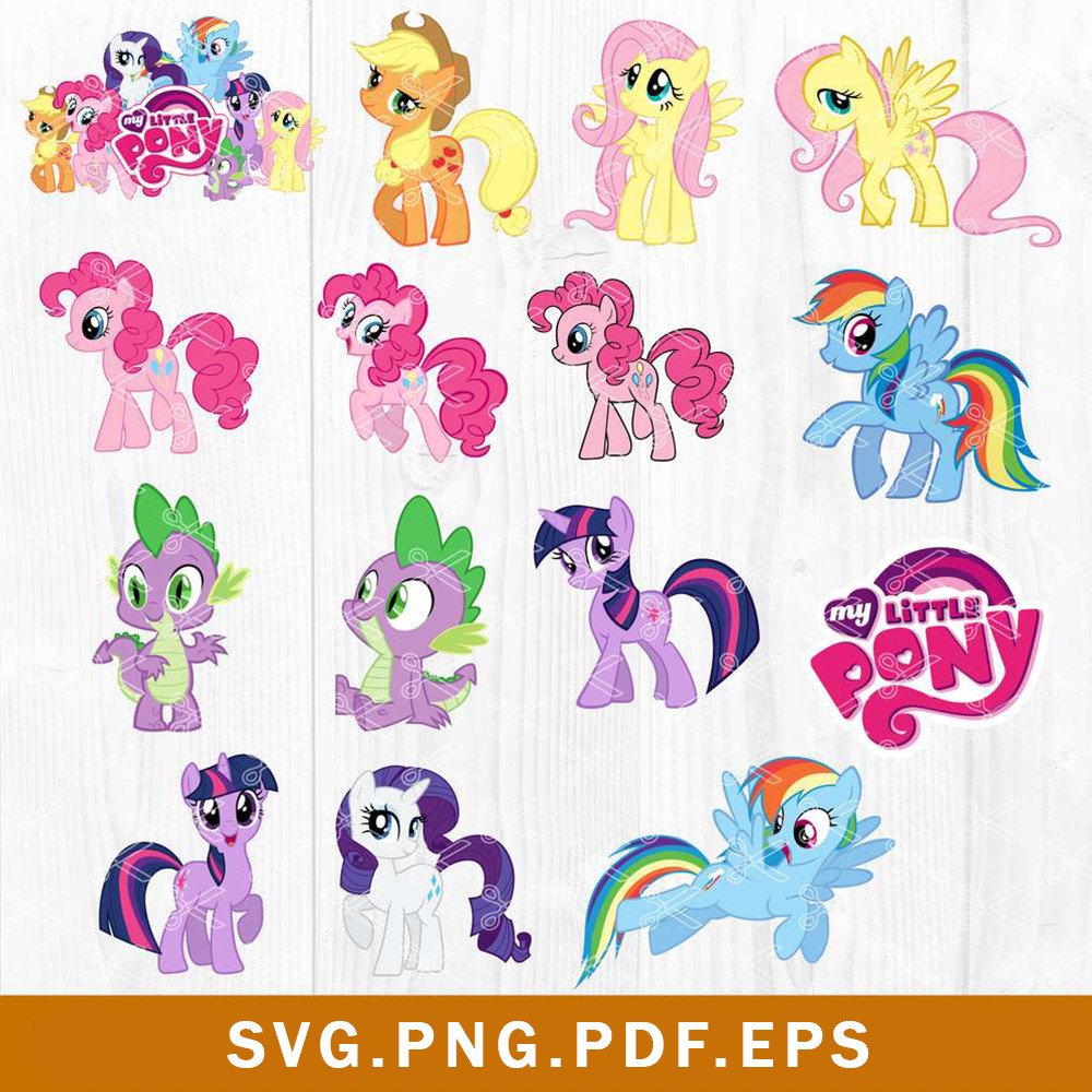 My Little Pony Bundle Svg, Little Pony Svg, Poy Svg, Png Pdf  Eps File