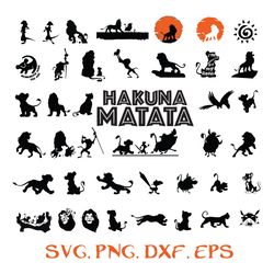 lion king bundle svg, lion king svg, lion king characters svg, png dxf eps file
