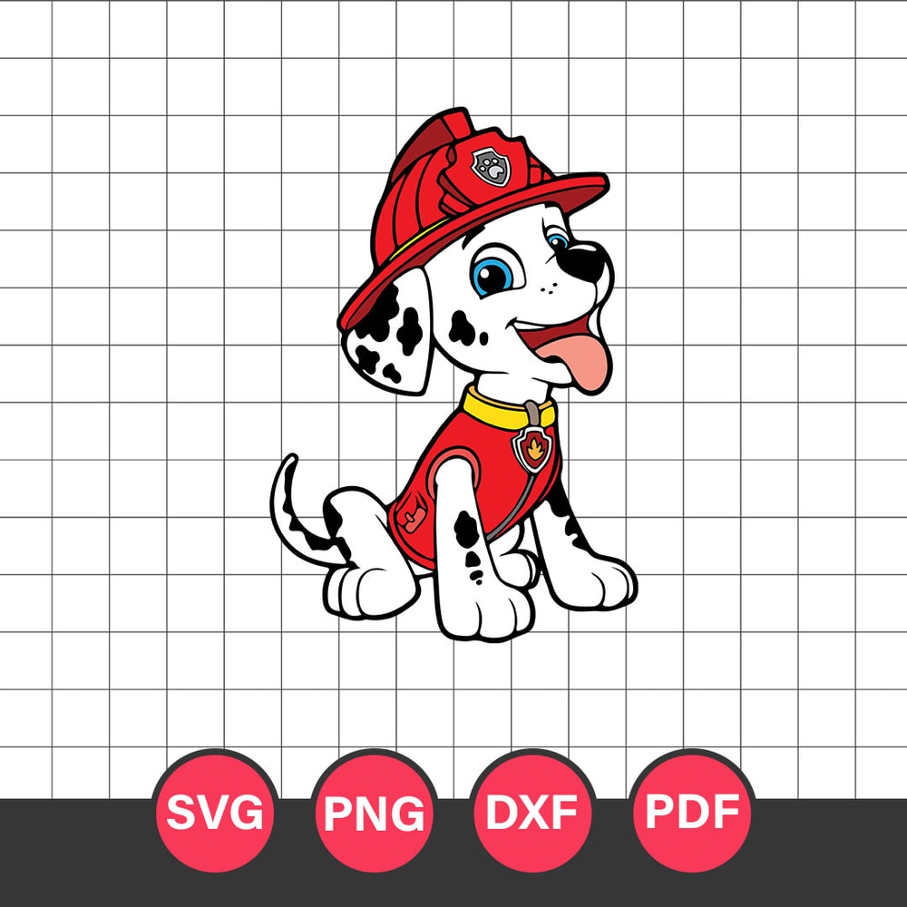 Marshall Dog Svg, Marshall Paw Patrol Svg, Paw Patrol Svg, Cartoon Svg, Png Dxf Eps Digital File