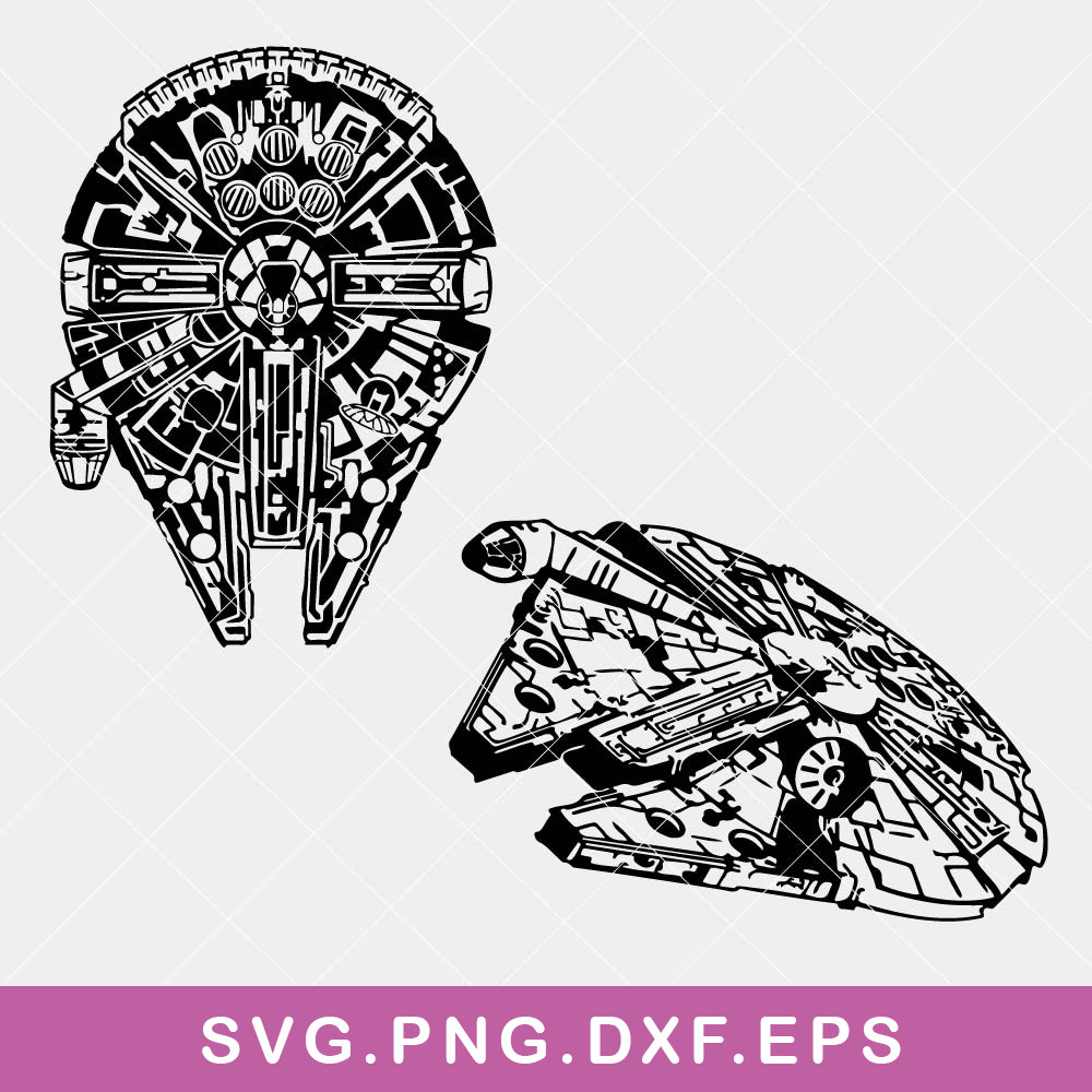Star Wars Millennium Falcon Bundle Svg, Millennium Falcon Svg, Star Wars Svg, Png Dxf Eps File