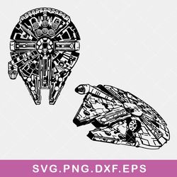 star wars millennium falcon bundle svg, millennium falcon svg, star wars svg, png dxf eps file