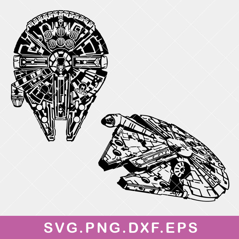 Star Wars Millennium Falcon Bundle Svg, Millennium Falcon Svg, Star Wars Svg, Png Dxf Eps File